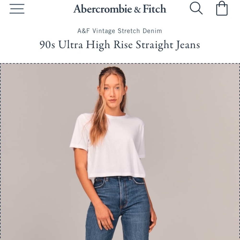 Abercrombie 90s ultra high rise straight jeans